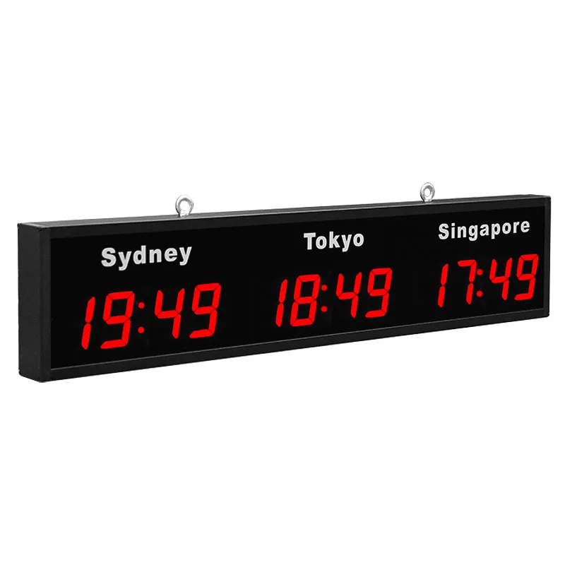 CHEETIE CP34 Amazing Products Red Reusable Three Time Zone Display Syncronised World Clock Ntp