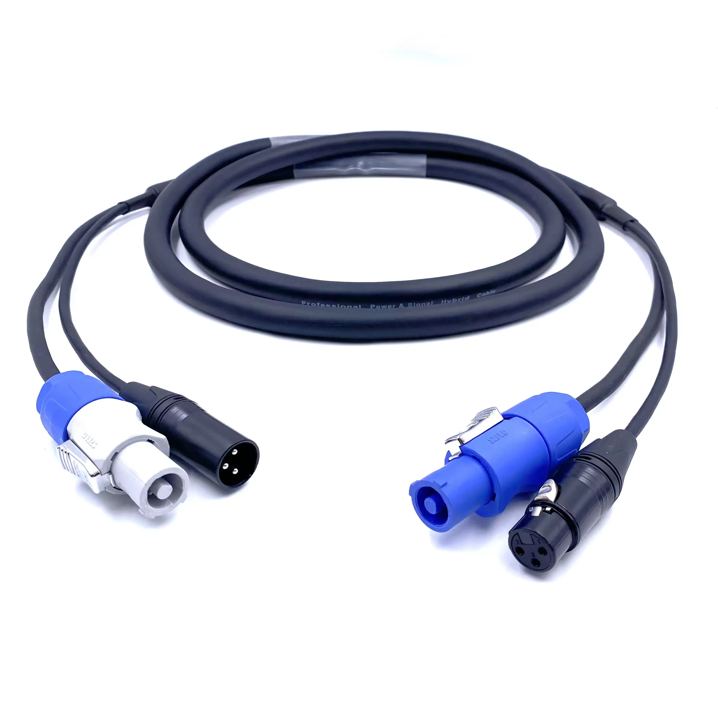 Powercon Plus 14 AWG Audio 3 Pin Dmx Combi Combo Hybrid Cable for Powered Speakers