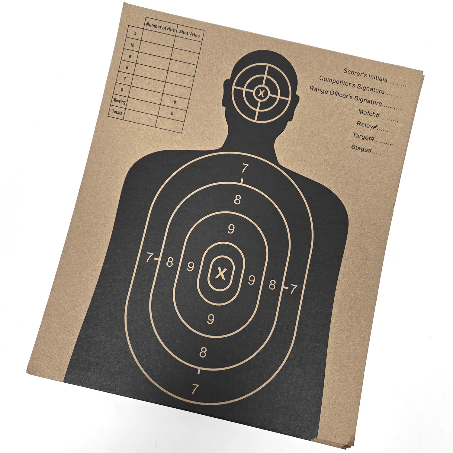 Customizable pattern size H Shape Paper Shooting Targets