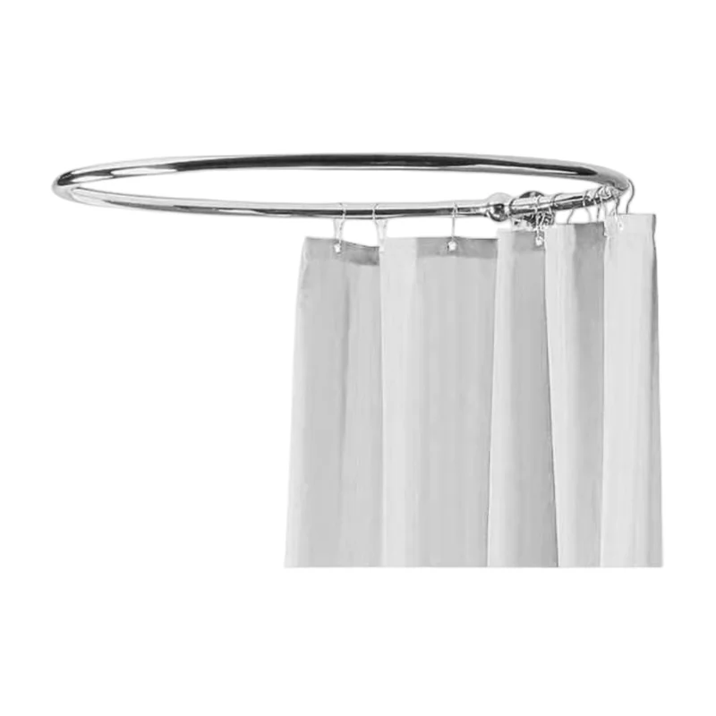stainless steel 304 ceiling wall oval install shower curtain rod mirror polished circular shower curtain rod