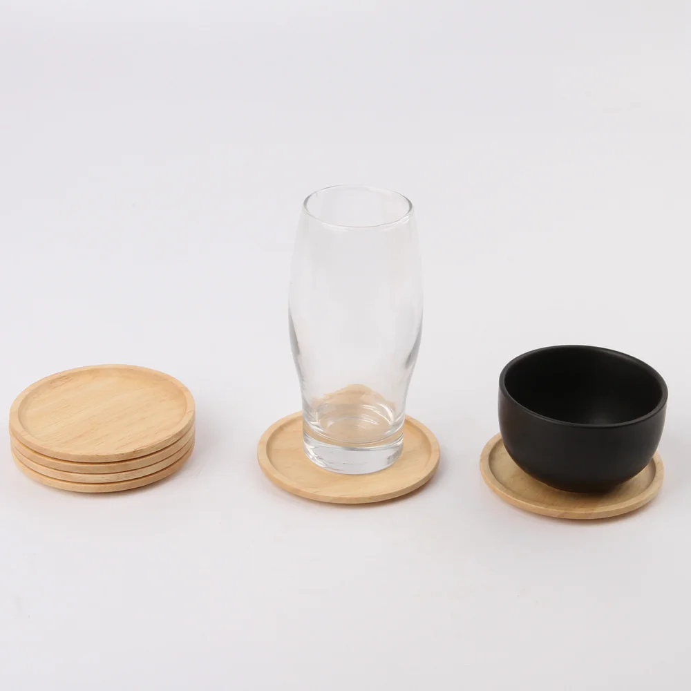 Wholesale Square Bamboo Coaster Set Eco-friendly Bamboo Cup Coaster Set New Design Bamboo Cup Mat handmade Custom Wooden Coaster