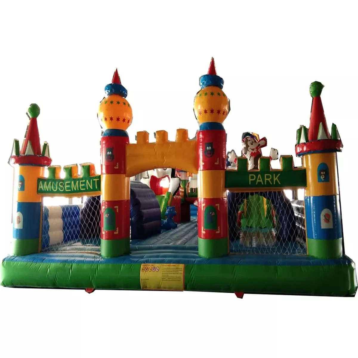 PVC Inflatable fun city Large trampoline with slide Outdoor Inflatable Bouncer House Jumper Obstacle Course with fence