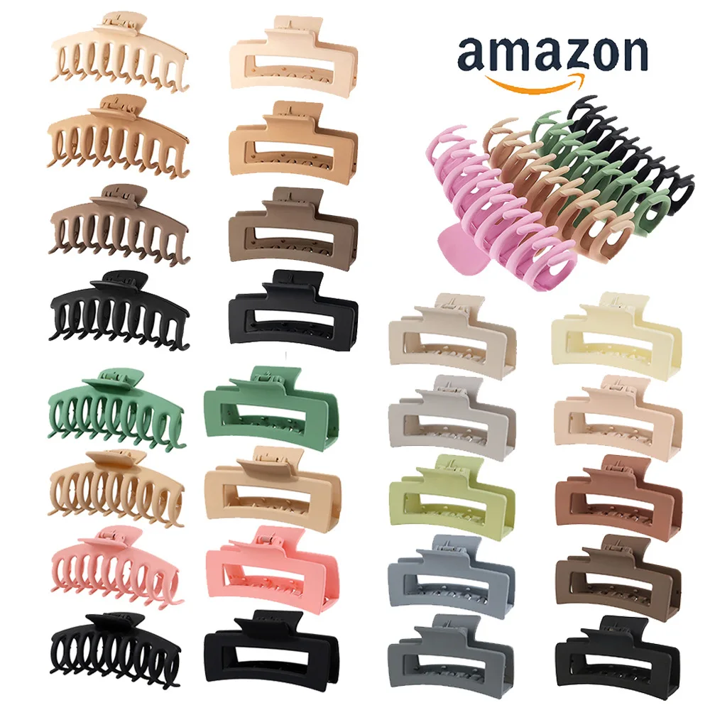 Hot sell 11CM PS Strong Hold jaw clip Matte Banana Clips Large Hair Claw Clips for Woman Thin Thick Hair