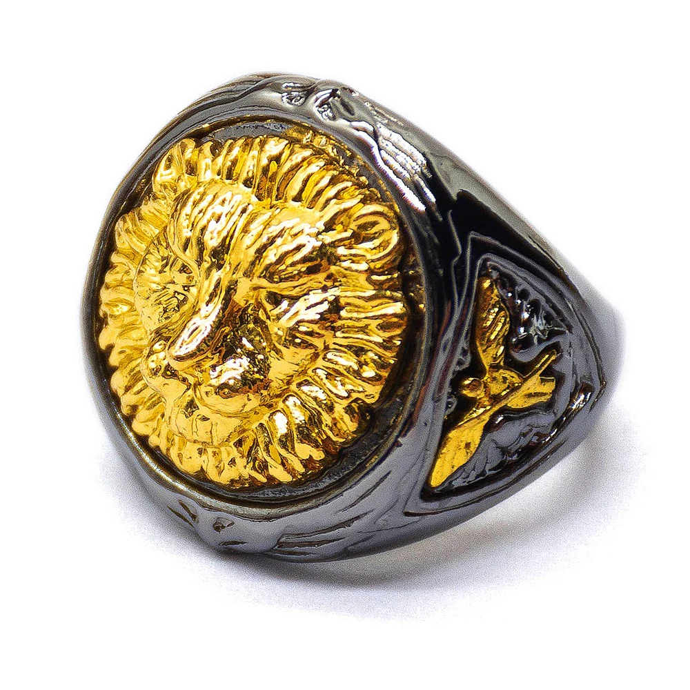 18k plating lion of, Judah ring men gold finger lion ring/