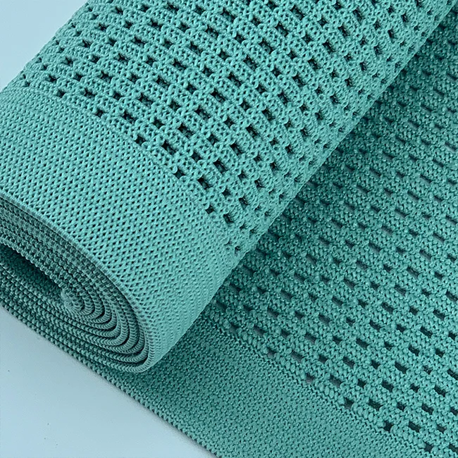 Custom Flat Medical Elastic Band Wide  High Quality Stripe Crochet Elastic Knitted Band