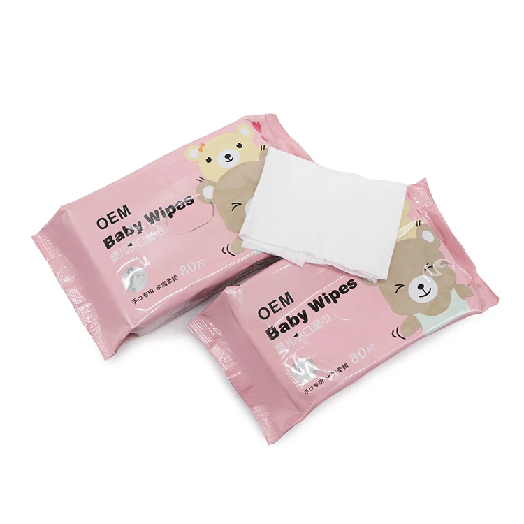 Organic Cotton Baby Wipes Bulk Fragrance Free Biodegradable PLA  Baby Wipes Skin-friendly Sensitive Skin Hand & Mouth Wipes