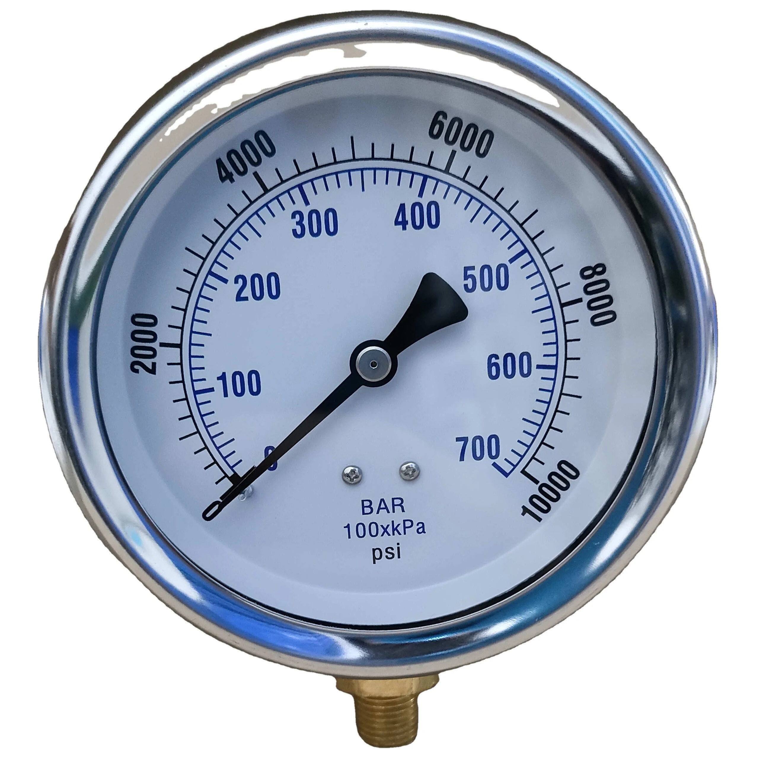 Hot Popular VAL950-VG100 100MM 0-10000PSI 1-4LM U-SHAPED CLAMP INSTALLATION DRY BUT FILLABLE PRESSURE GAUGE