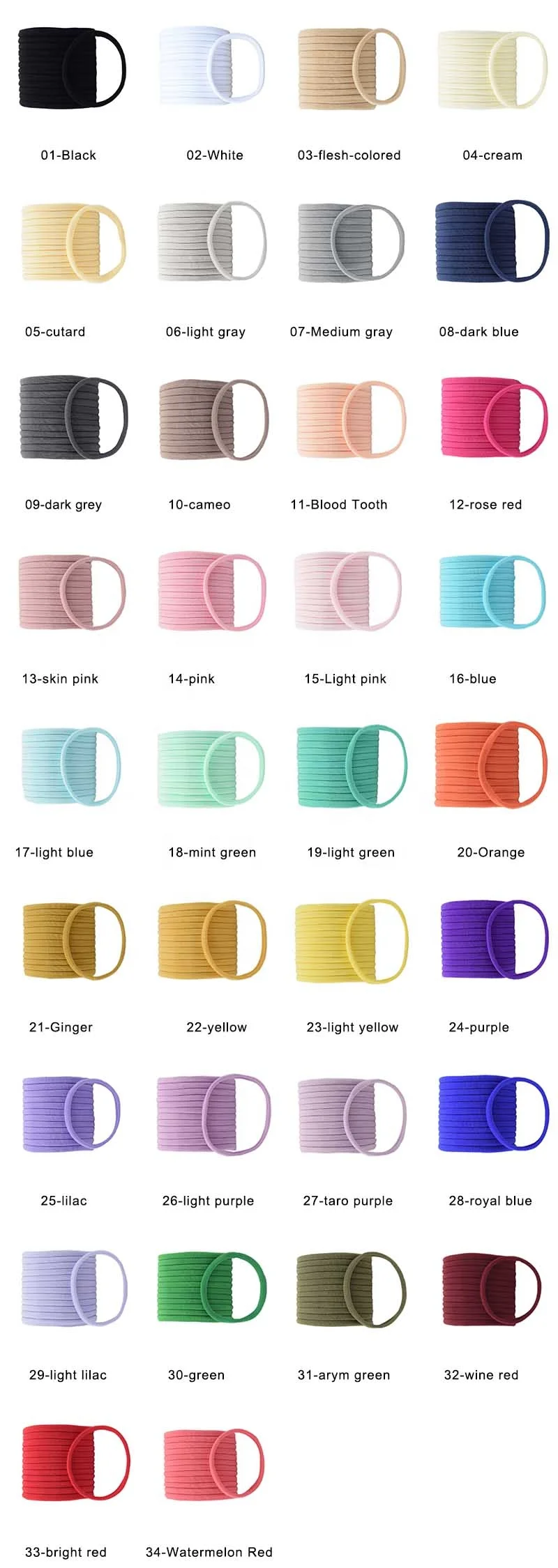 High quality top sale nylon black white wide headband skin friendly comfortable headbands for baby