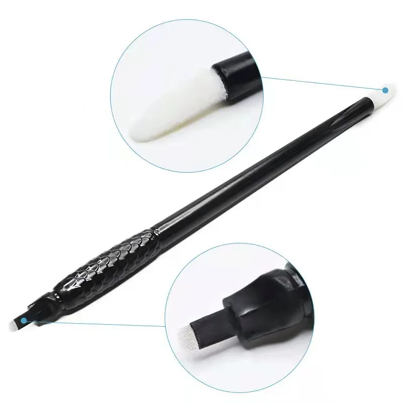 18U Disposable Microblading Pen Semi-Permanent Makeup Eyebrow Tattoo Pen with Nano U Blade for Brows Hair Strokes