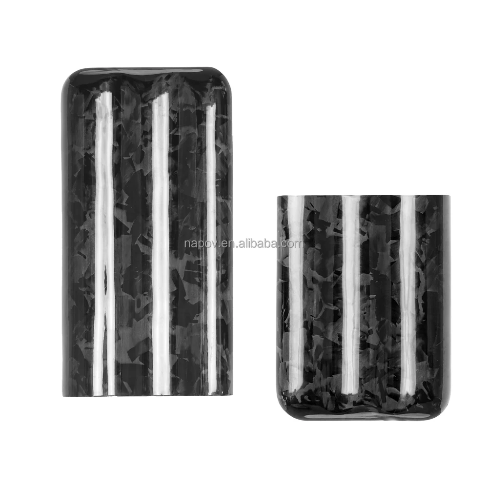 Factory 100% Forged Carbon Fiber 3 Tubes Holder Travel Cigar case for up to 57 Ring Gauge Cigars