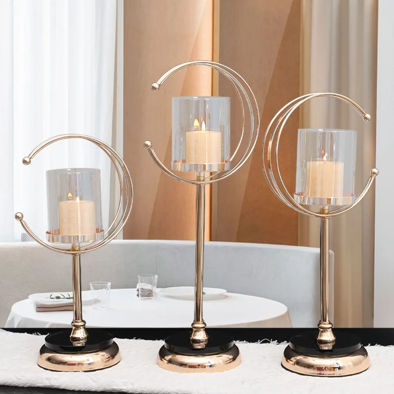 Европейский романтический подсвечник в виде ледяной Луны, настольная лампа, домашний Американский домашний декор, металлический артефакт