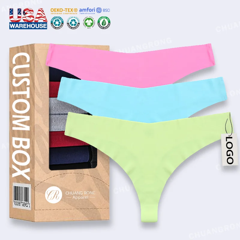 RTS Low Waist Teen Colorful Fresh Girls One Piece Seamless Tangas Sport Fitness Yoga Women Underwear Ice Silk Panties Thongs