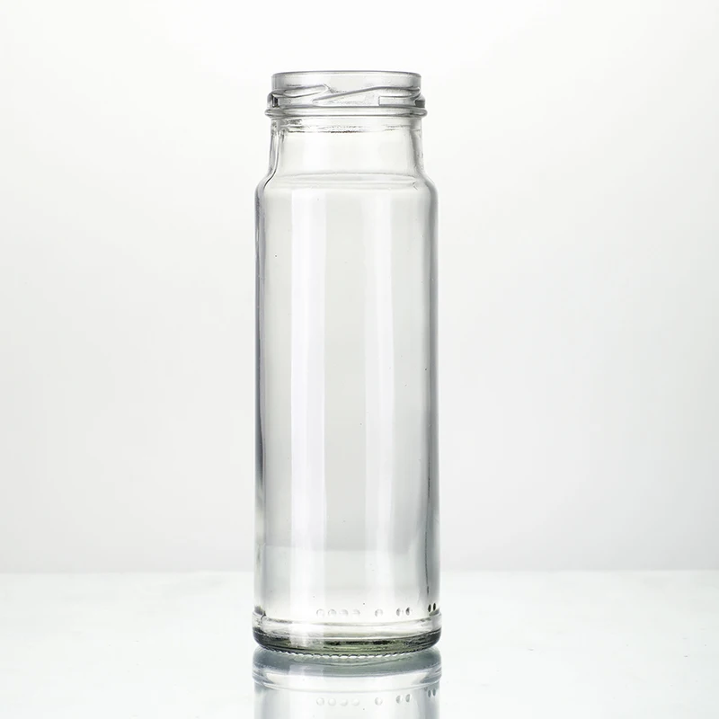 250ml Honey Mustard Pepper Sauce Bottle 8oz Flint Glass Tower Hot Sauce Jar with 48mm Twist Finish