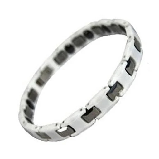 Black White Mens Magnetic Ceramic Bracelets