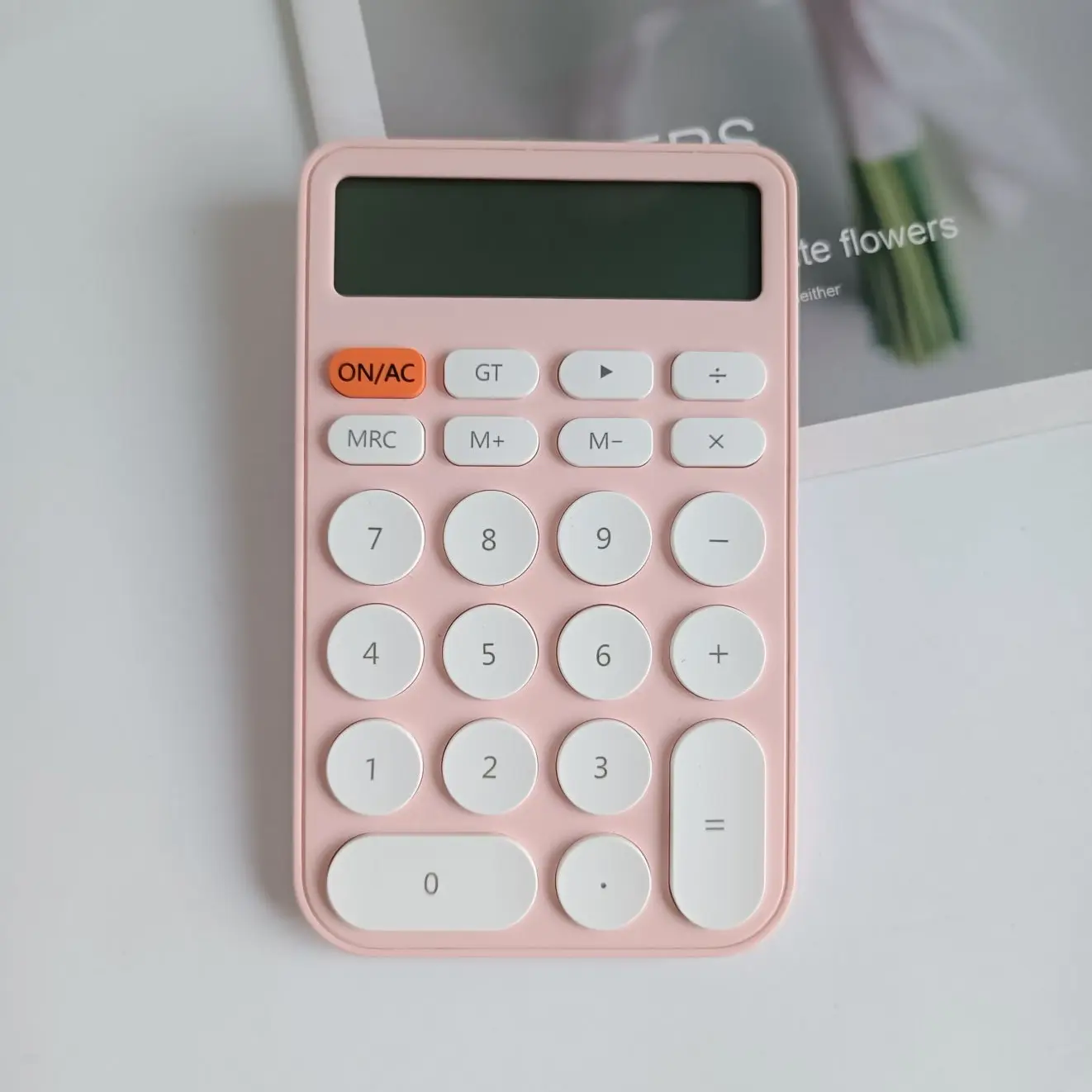 Оптовый рекламный Прочный портативный розовый офисный студент 12 цифровая круглая кнопка электронный научный Мини милый калькулятор