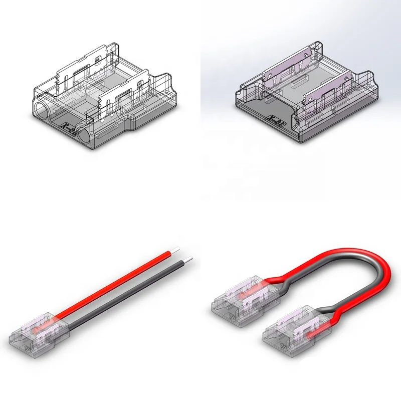 2022 Solderless Connector For 5mm 8mm 10mm RGB Single Color Cob Led Strip Connector 2 Pin 3 Pin 4 Pin