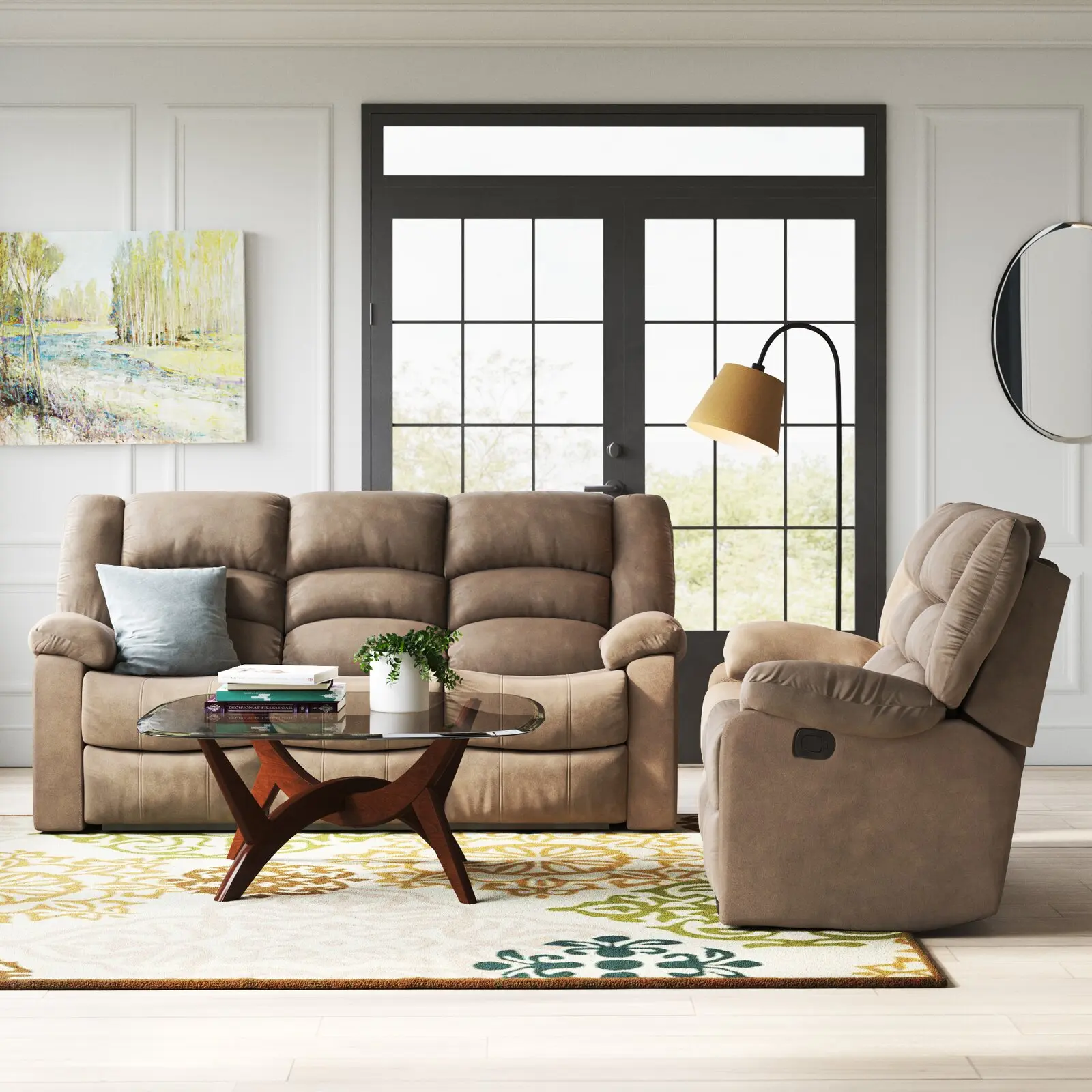 Modern Living Room Silla Reclinable 7 Seater Power Manual Reclining Sofa Chair and Loveseat Set 2 3 Sectional Recliner Sofa