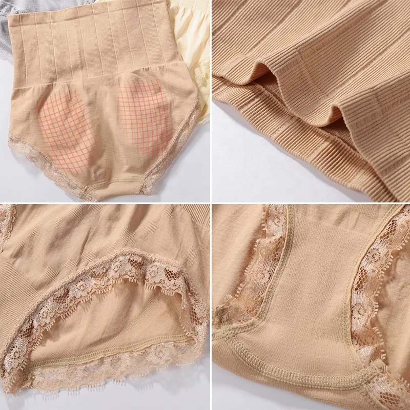 1101 Munafie Cheap Ladies Seamless Panties High Waist Elastic Pants Woman Slimming Underwear Body Shaper For Women