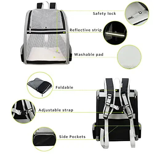 Accept Logo Customization Innovative Traveler Transparent Breathable Backpack Pet Carriers for Cats and Dogs