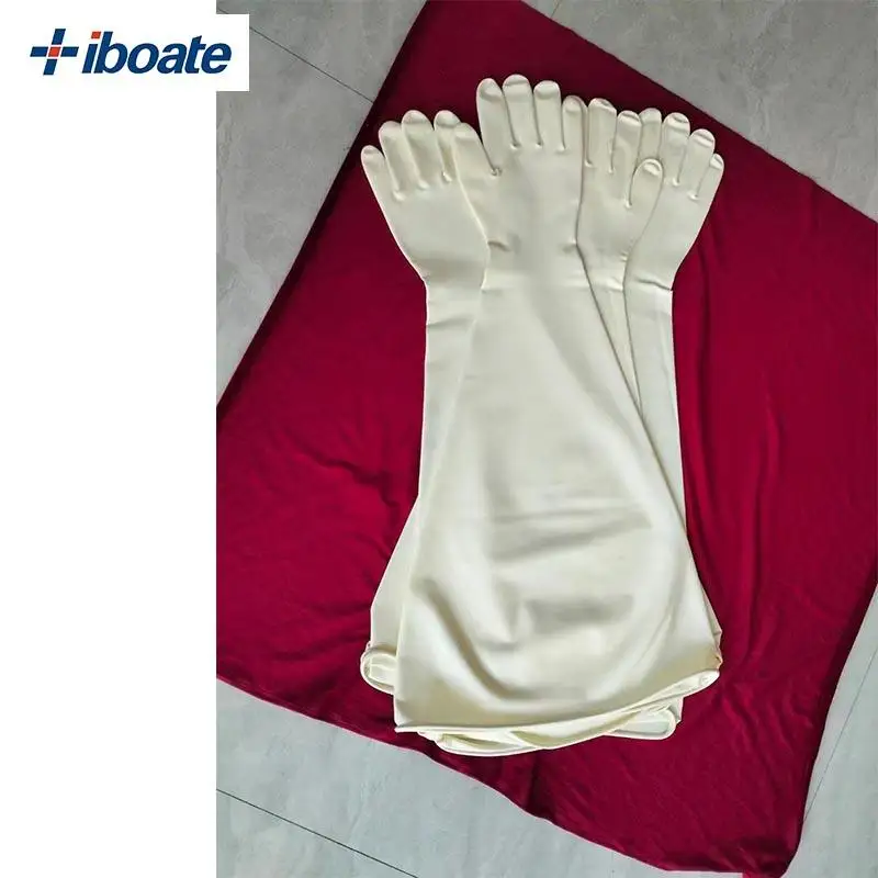 Heavy Isolator Box Gloves Long Sleeves Dry Box Gloves Wide Cuff Wear Resistant Chemical-Resistant EPDM Safety Gloves