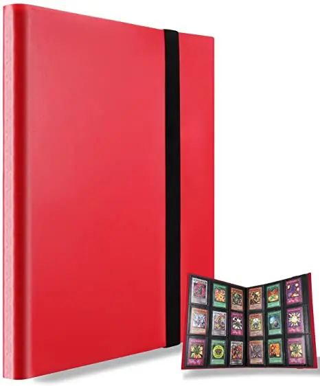 Hot sale custom pp pu holo game card sleeve album 4 pocket a4 a5 a6 baseball trading card binder pockets with 9 clear pockets