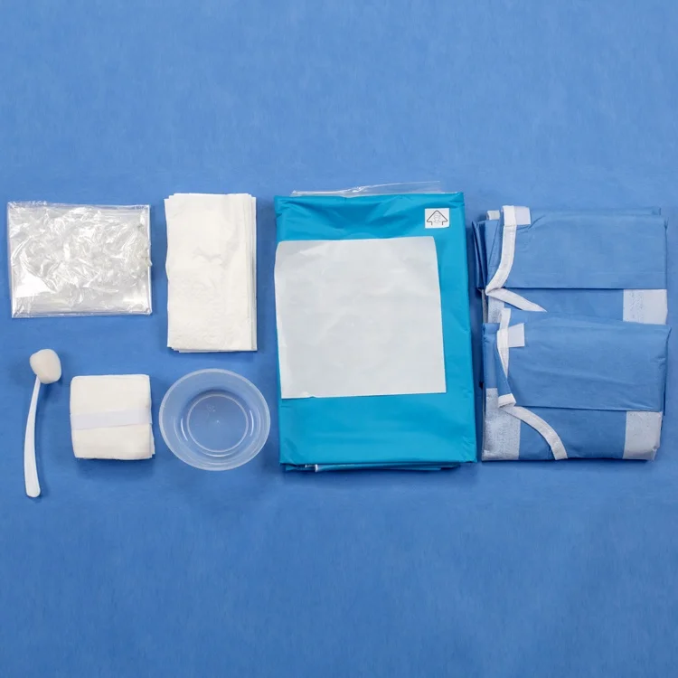 Customized Disposable Angiography Surgical Kit Sterile Angiography Set /Kit With Surgical Drape and Gown