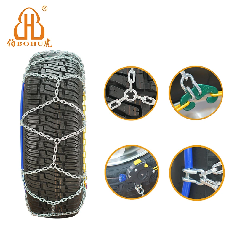 BOHU 2022 new product automatic snow chains tires car snow tire chain A key to tighten quick snow chain