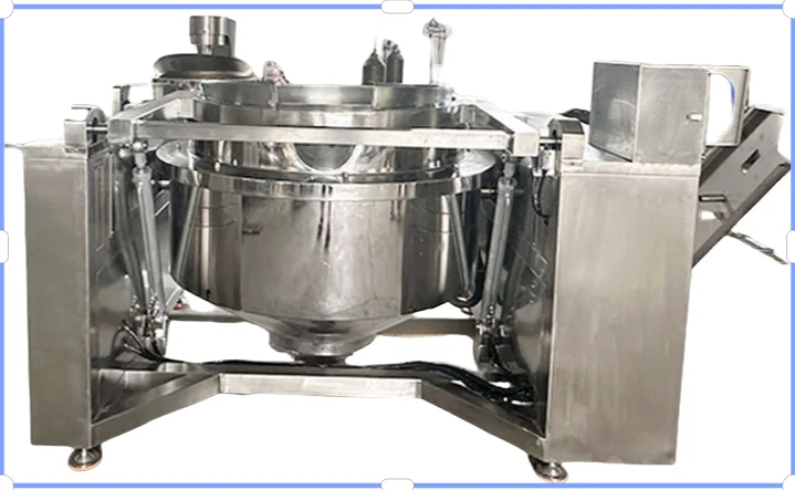 Automatic turnover basket discharge sandwich pot stainless steel large fully automatic braising pot
