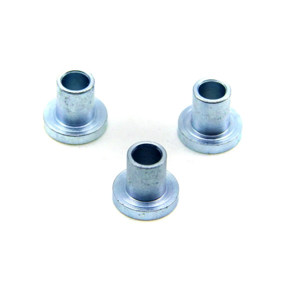 small mini mild steel  machined sleeves, bushings with flange