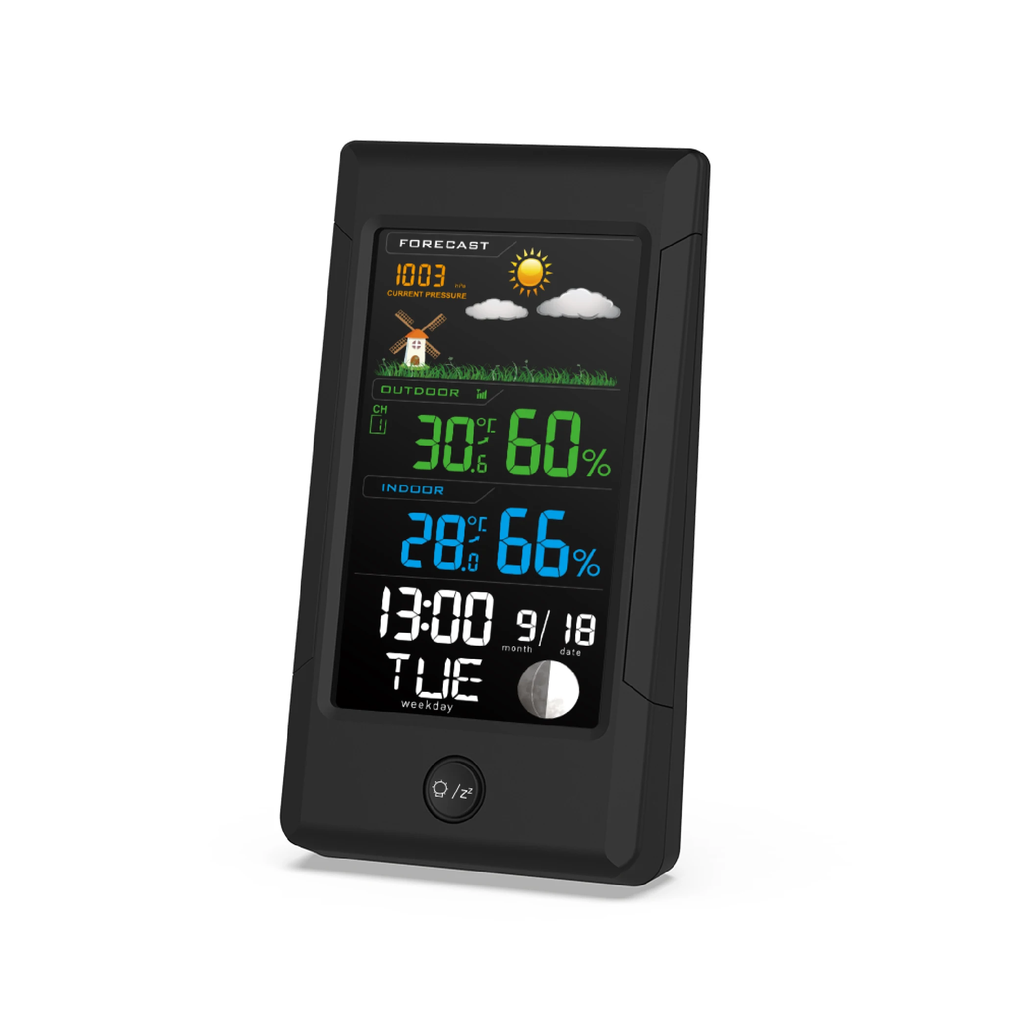 Digital Weather Thermometer Hygrometer Temperature and Humidity Sensor Resin Customized Modern Geometric Kitchen Clock Calendars