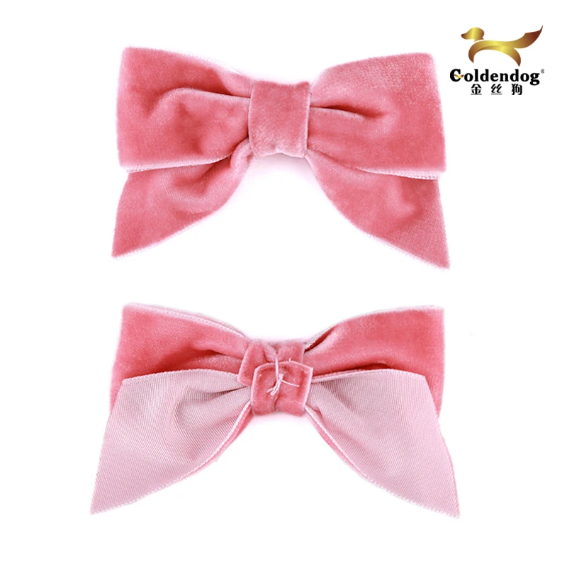 Mafolen factory wholesale professional custom-made pink pre tie gift ribbon bow velvet large bows for accessories