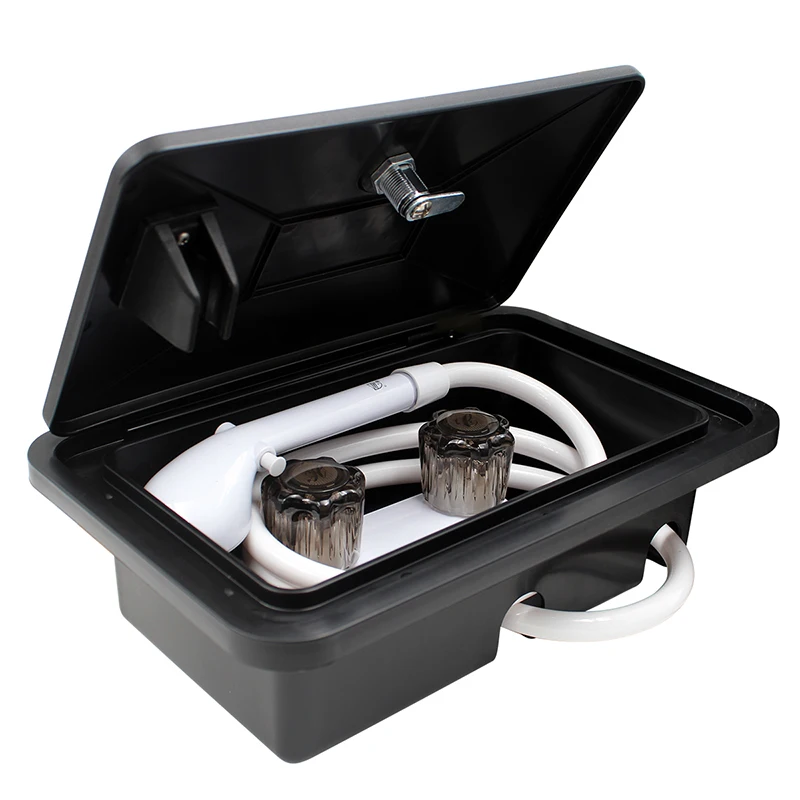 White_RV_Exterior_Shower_Box_Kit_with_Lock_Boat_Marine_Camper_Motorhome_Caravan_Accessories_RV_Parts