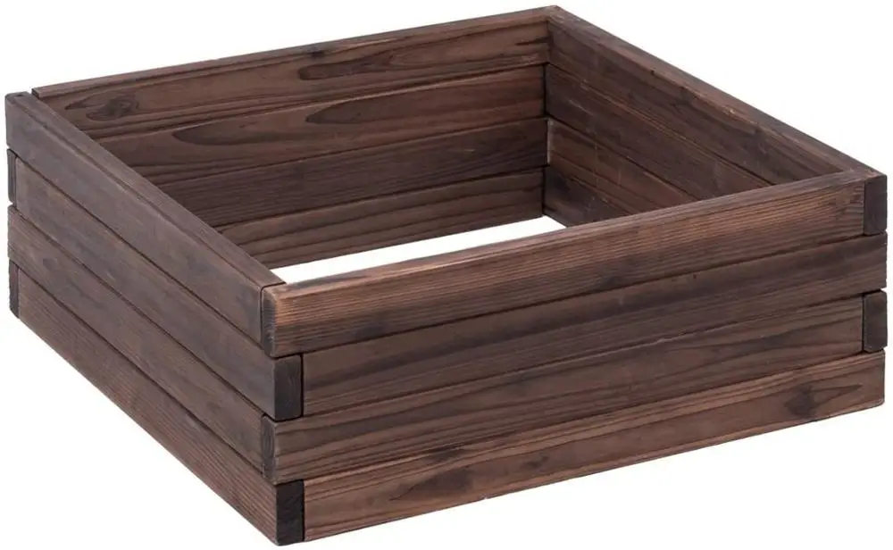 Outdoor Garden Patio Vegetable Flower Rectangular Planter Wooden Square Raised Garden Bed