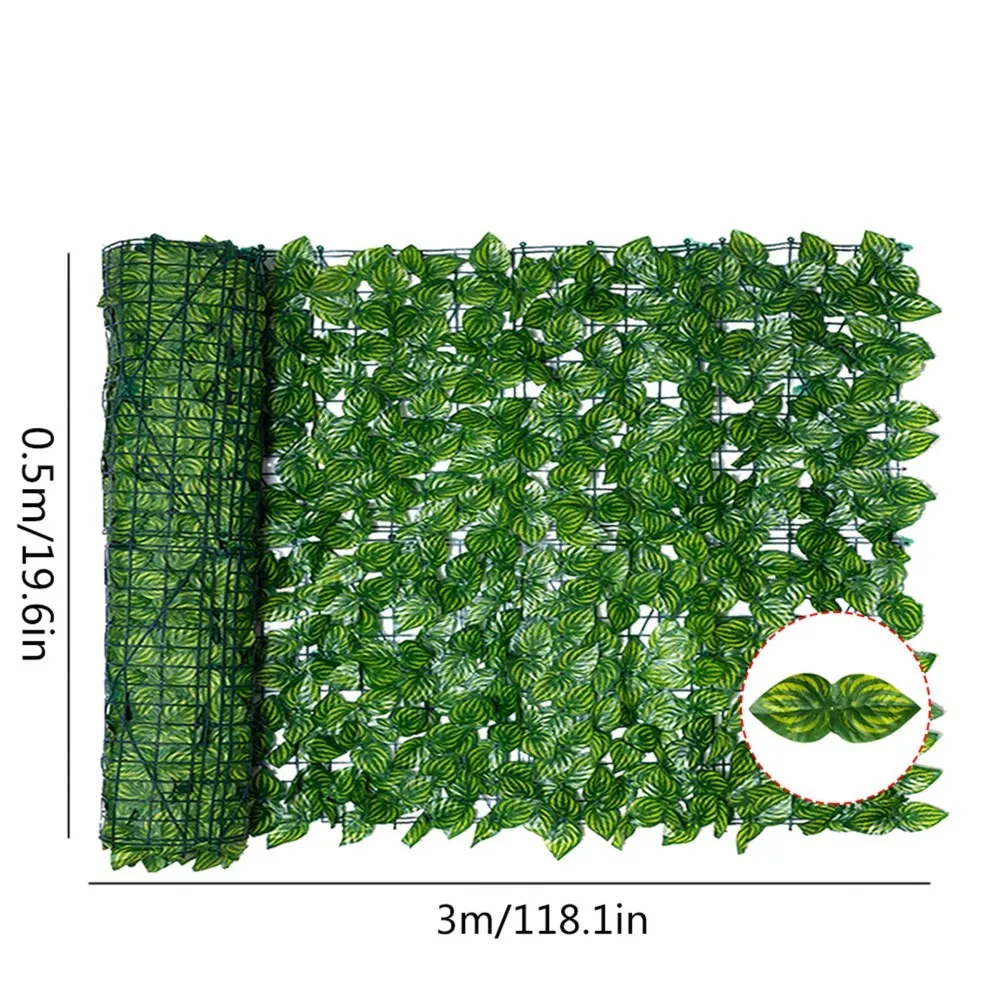 Artificial Ivy Hedge Roll, Ivy Leaves Screening Decorative Fence, UV-Resistant,for Outdoor Decoration