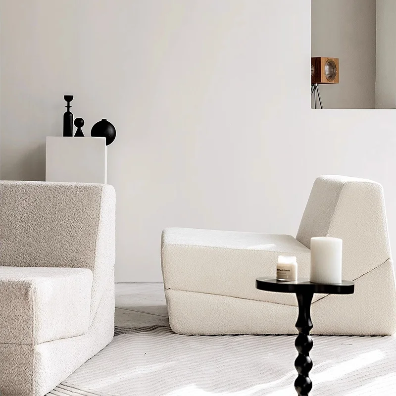 Modern Minimalist Single Person Fabric Bean Bag Sofa Hotel Folding Lounge Chair for Office Lunch Break