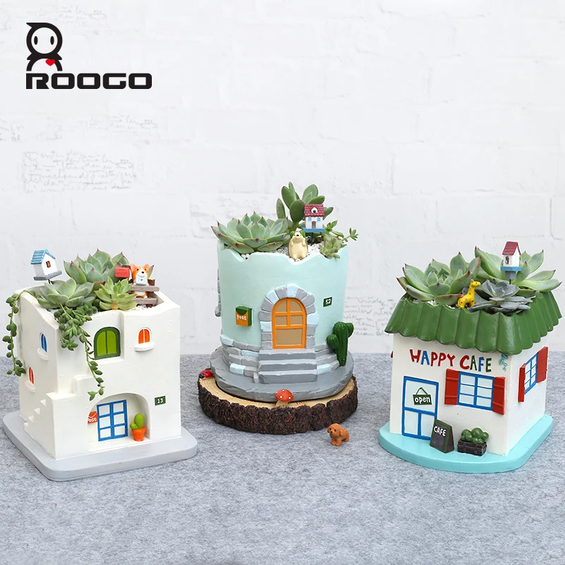 ROOGO винтажный промышленный светильник греческий дом бревенчатый дом коттедж смола завод контейнеры сочные цветочные горшки подарок на новоселье