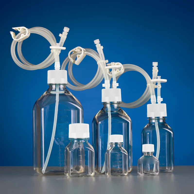 Laboratory 500mL PETG Square Media Storage Bottles with Tube