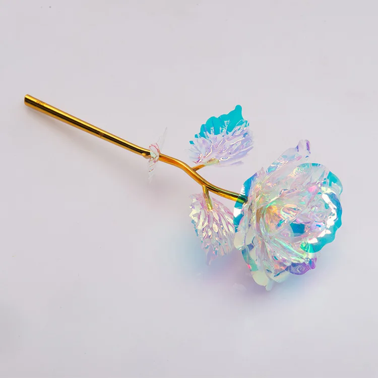 Multi-Color 24k Gold Foil Rose with LED Light Artificial Galaxy Roses Preserved Eternal Roses for Weddings