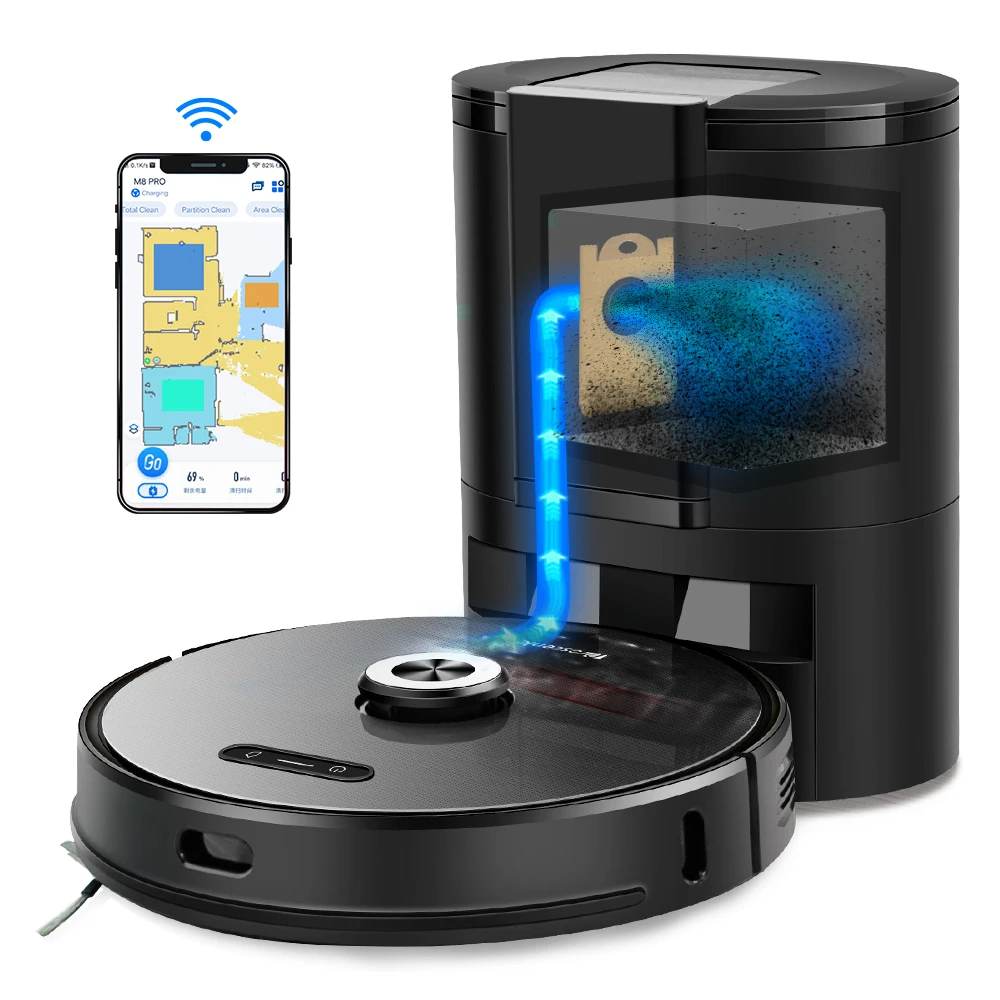 Proscenic M8 Pro умный робот-пылесос с автоматическим пылесборником 2 в 1 для вакуумной уборки LDS 8 0 Лазерная