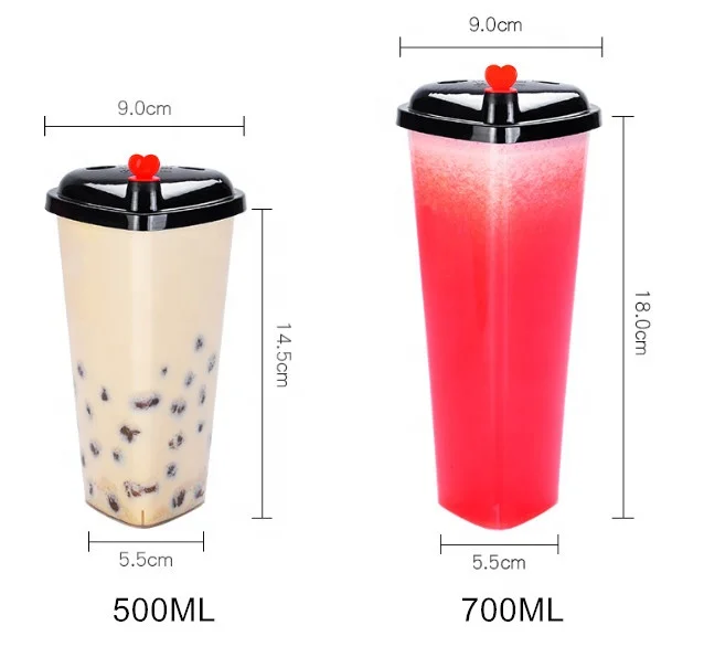  500 мл 700 чайная чашка Boba в форме сердца для чайного