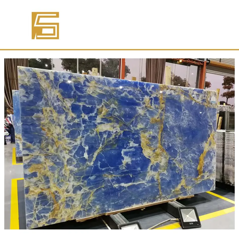 Blue onyx slab sales pakistan blue jade for wall decoration