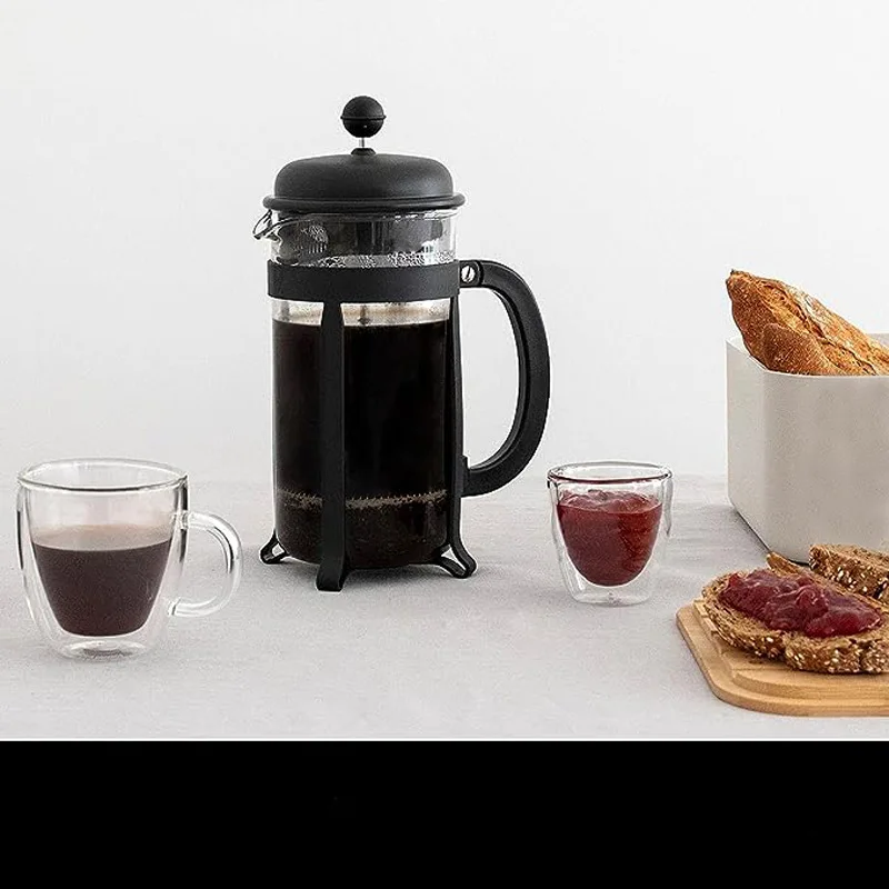 borosilicate glass clean goffee pot with handle and filter customized french press moka pot coffee maker espresso pot coffee