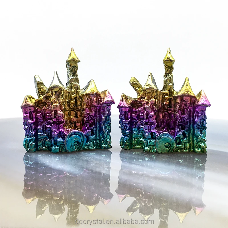 Wholesale Natural Rainbow Bismuth ore Metal Ore Bismuth Castle Crystal Ornaments Castle for sale