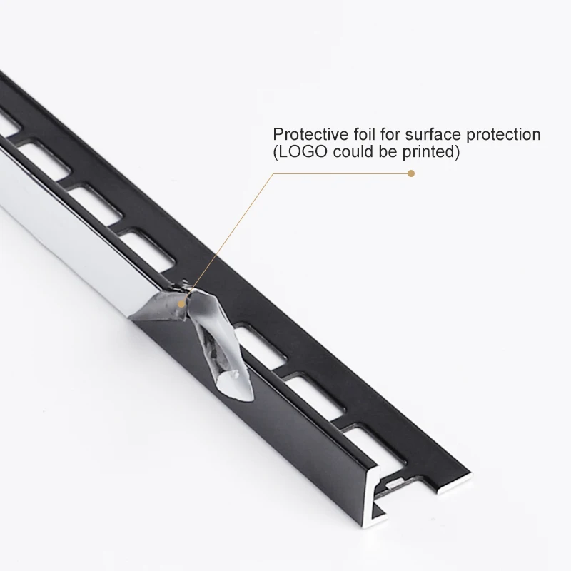 Foshan Flexible Aluminum Chrome Strip Ceramic Floor Border Profile Extrusion Brass Metal L Shape Tile Angle Trim
