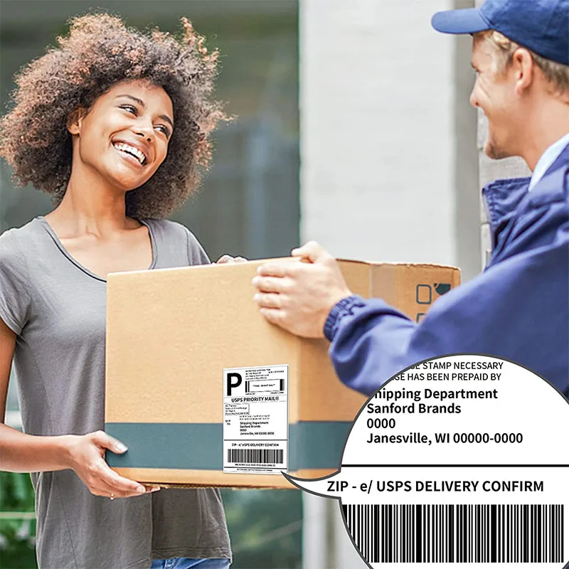 Wholesaler Blank Paper self adhesive direct thermal 4 x 6 inch shipping label sticker roll 1000pcs