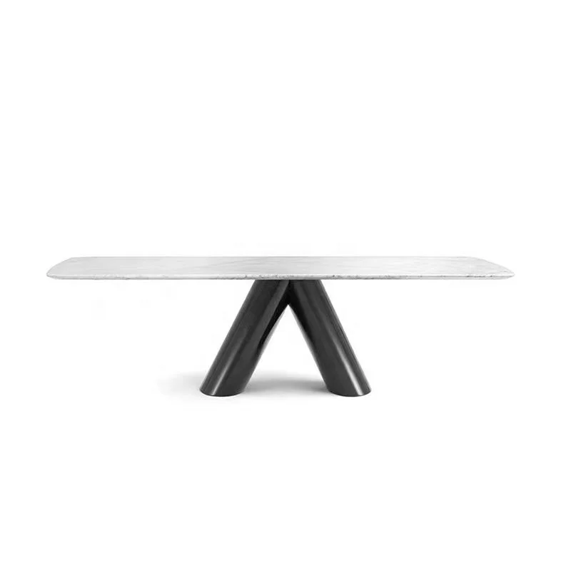New Contemporary Furniture Dinning Table White Metal Brass Dining Table Manufacturers Brushed Brass Sintered Stone Customize