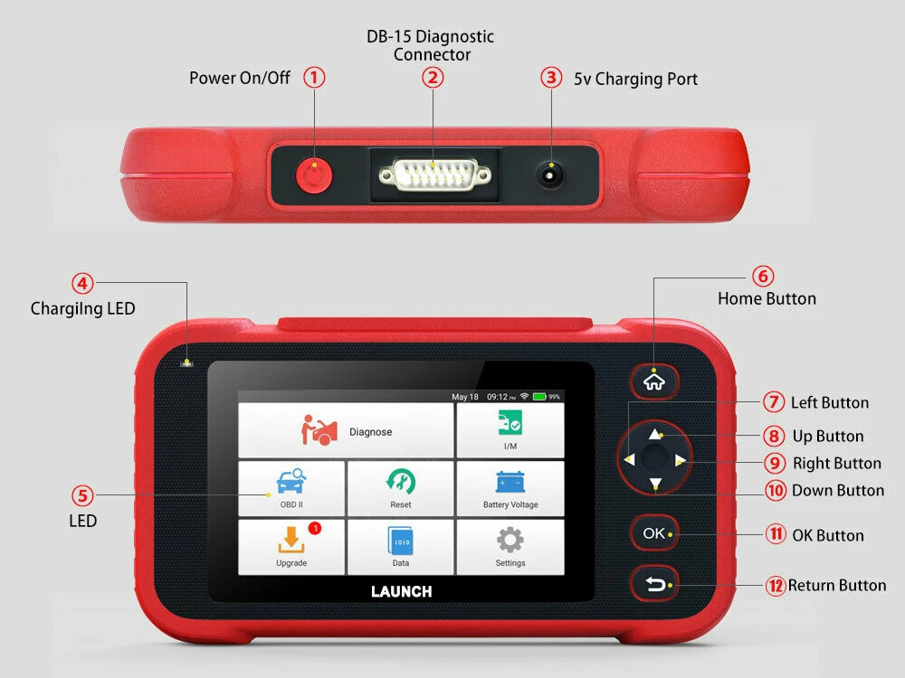 Upgrade Version LAUNCH CRP239 CRP129 OBD2 Scanner Tool Android Based 4 System Diagnoses Device for Small Shops and DIYers