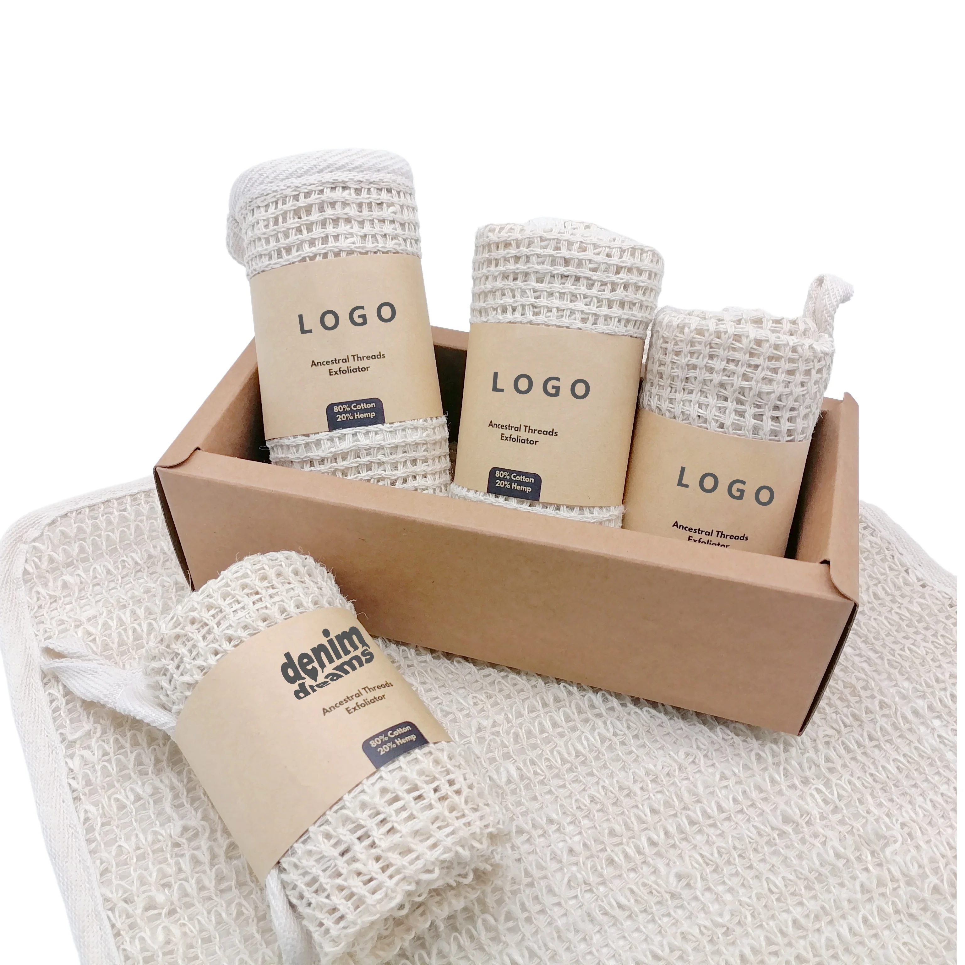 Custom size 30*30cm Natural Sisal Linen Fabric Washcloth Bath Shower Cleaning Towel Exfoliating Wash Cloth Body Face