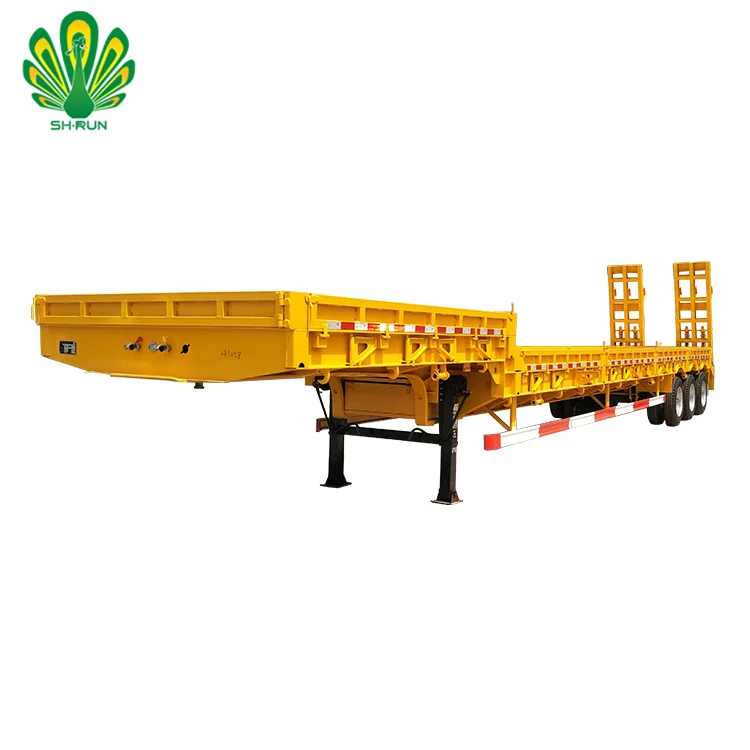 50- 60 tons 3 axles low bed semi trailer heavy lowloaders pavers transport lowbed semi trailer hydraulic