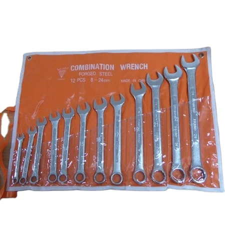 14pcs cheap chrome plated raised panel combination spanner set